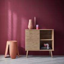 80cm scandi-style sideboard, wood effect and sliding door, Natural
