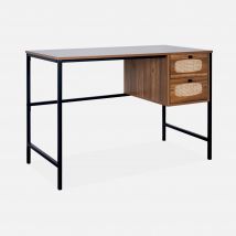 Wood and cane desk, Natural