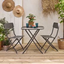 2-seater bistro garden table with chairs, Anthracite
