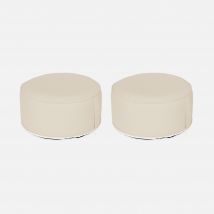 Juego de 2 reposapiés hinchables para interior o exterior, Beige
