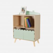 2-shelf 2-door children's bookcase, Green