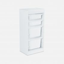 Contenitore per bambini con 4 contenitori, Bianco