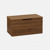 Storage box in walnut wooden decor, Walnut