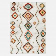 Interior shaggy rug, cream and multicoloured,