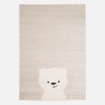 Children's cream rug, little teddy bear print,