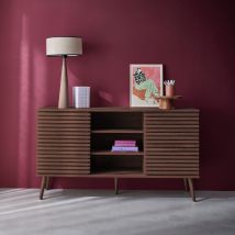 140cm scandi-style sideboard with wooden effect, Walnut