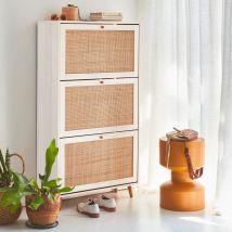 Mueble zapatero de caña, Blanco