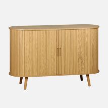 Aparador escandinavo con 2 puertas correderas, 120cm, Natural