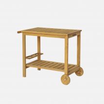 Aparador de barbacoa de madera con ruedas, Madera