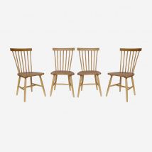 Silla de madera de hevea, set de 4, Natural