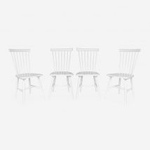 Silla de madera de hevea, set de 4, Blanco