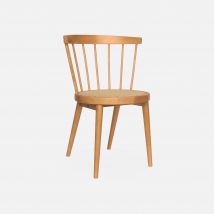 Silla de madera y rejilla, set de 4, Natural