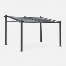 3x4m outdoor retractable aluminium pergola with canopy, Grey