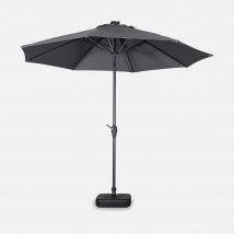 Ombrellone palo centrale rotondo 2,7m con luce LED, Grigio
