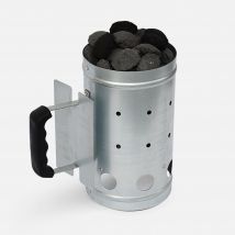 Chimney starter for charcoal barbecues, Grey