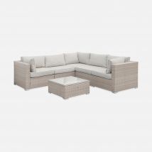 Conjunto de muebles de jardín de 5 plazas, Beige