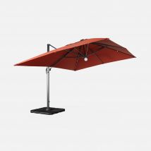 Parasol 3x4m LED rectangular, Terra Cotta