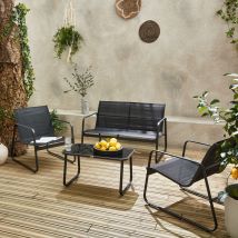 4-seater metal garden sofa set, Anthracite