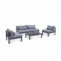 Set di mobili da giardino XXL in alluminio a 4 posti, Antracite
