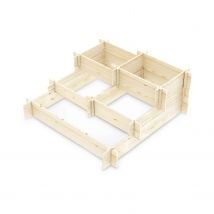 Wooden vegetable garden, 5 levels and 5 compartments, Natural