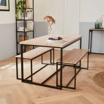 Set tavolo + 2 panche in acciao - Loft | sweeek