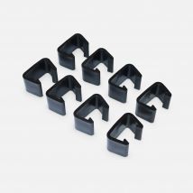 Set di 8 connettori per mobili da giardino, Nero