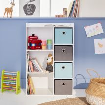 Mueble infantil con 4 cestas, Azul