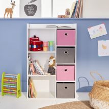 Contenitore per bambini con 4 cestini, Rosa
