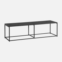 Mueble TV de metal con barra de refuerzo, 140cm, Negro