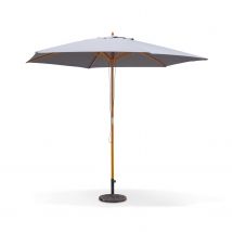 3m round wooden centre pole parasol, Grey
