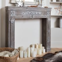 Decorative fireplace surround, Limed Grey