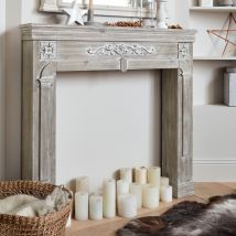 Decorative fireplace surround, Limed wood