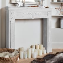 Decorative fireplace surround, White-washed