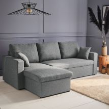 3-seater reversible corner sofa bed with storage, Light Grey
