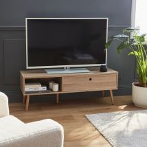 Scandinavian-style wood-effect TV stand, Natural