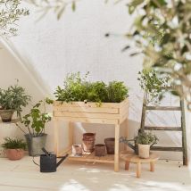 Elevated wooden planter, Wood