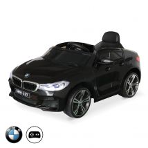 BMW 6 Series GT, Gran Turismo black, children's electric car 12V 4 Ah, 1 seat, with car radio and remote control
