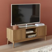 TV stand with 2 doors and 2 storage nooks, Natural
