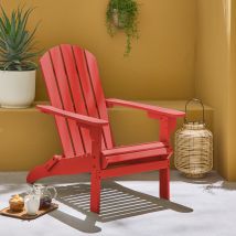 Wooden retro garden deck chair, Terracotta