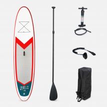 10.8ft inflatable stand-up paddleboard with accessory kit, Red