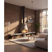 49,5x19,5 cm DS - Choco (Brązowy) - Panel ścienny 3D beton architektoniczny