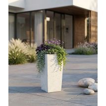 14x14x40 cm (spód) + 19x19 cm (góra) CT - Donica betonowa w kształcie ostrosłupa (biała)