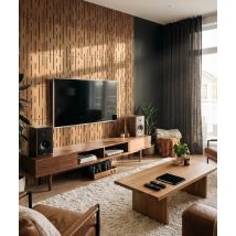 50x50x1,1 cm MB (deszcz) panel frezowany MDF fornir dębowy - ozdobna dekoracja ścienna 3D