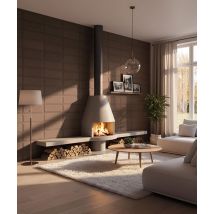 49,5x19,5 cm DS - Choco (Brązowy) - Panel ścienny 3D beton architektoniczny