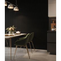 275x48x5,9 cm LD (8 lameli czarny mat) panel akustyczny na płycie MDF 19 mm - dekoracja ścienna 3D