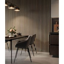 275x51x5,9 cm LD (9 lameli dąb Sonoma) panel akustyczny na płycie MDF 19 mm - dekoracja ścienna 3D