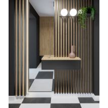 275x3x1,8 cm LD Lamele slim (czarny mat) - Lamel ścienny i sufitowy 3D