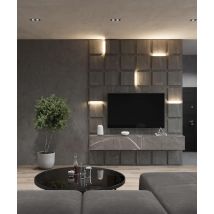 78x117 cm Blooki Pro - beton ciemny, panel 3D na ścianę z oświetleniem