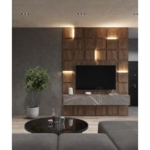 78x117 cm Blooki Pro - beton rdzawy, panel 3D na ścianę z oświetleniem