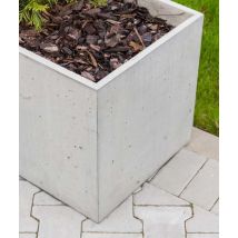 90x45x45 cm CT - Donica betonowa w kształcie prostokąta (biała)